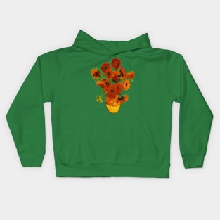 15 Sunflowers by Vincent van Gogh Kids Hoodie